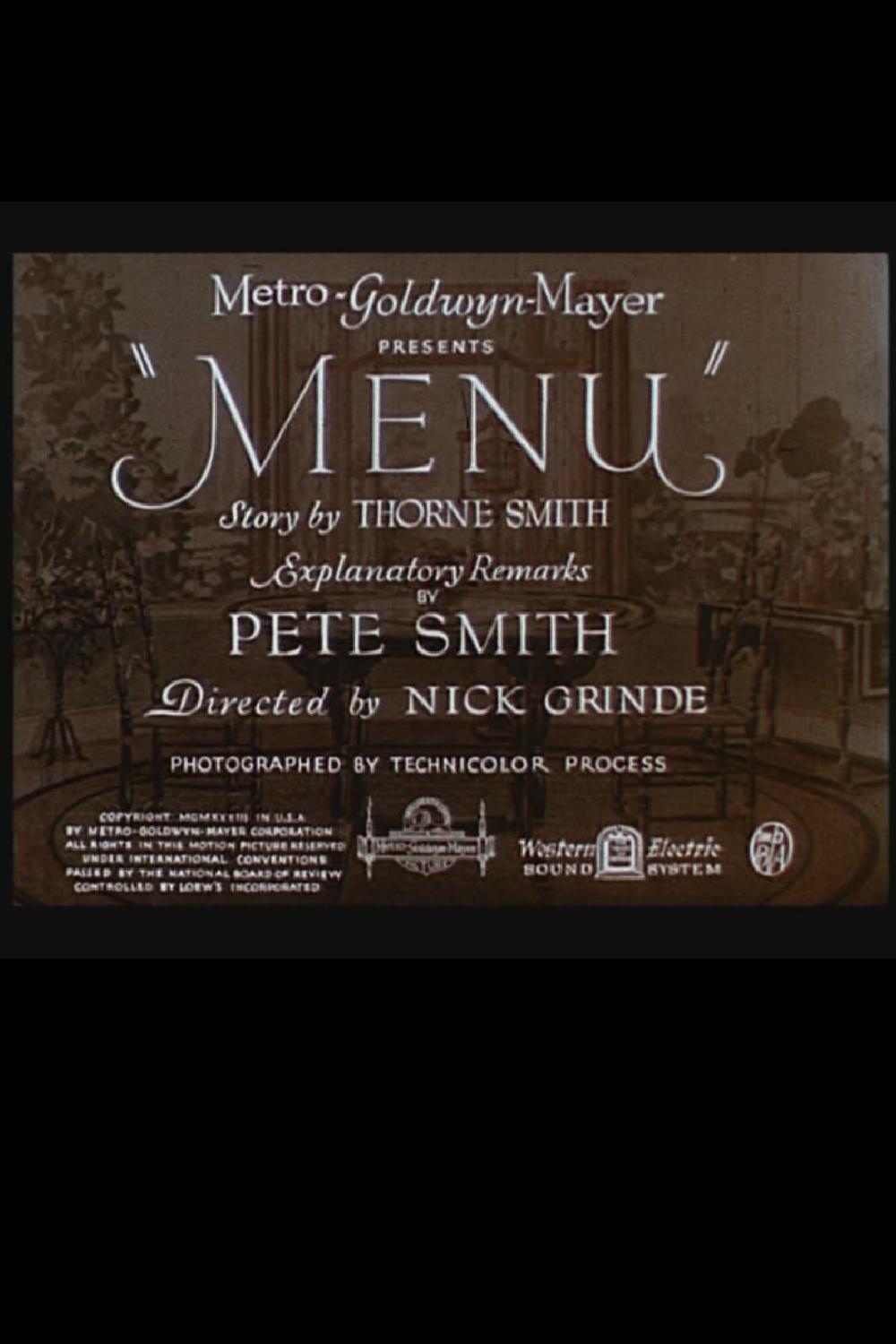 Menu poster