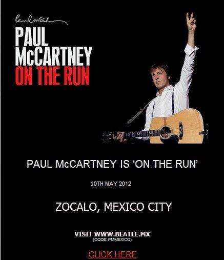 Paul McCartney ON THE RUN poster